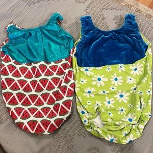 2 youth girls lava line leotards
